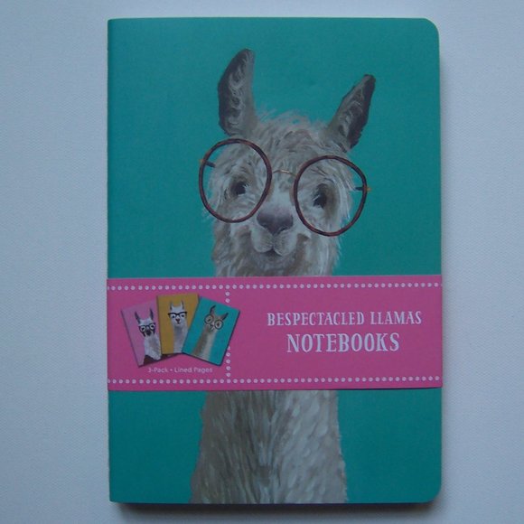 OCS DESIGNS "Bespectacled Llamas" 3-Pack Journals - Picture 1 of 8